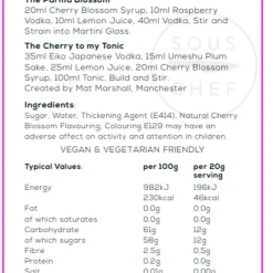 Best Premium Cherry Blossom Syrup, 750ml Ingredients Brands|Made In The Uk