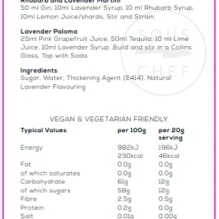 Premium Lavender Syrup, 750ml Ingredients Brands|Made In The Uk