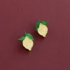 Hot Mini Lemon Stud Earrings Tableware Brands