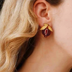 Outlet Mini Pomegranate Stud Earrings Tableware Brands