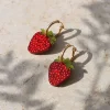 Strawberry Hoop Earrings Tableware Brands