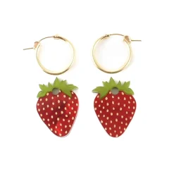 Strawberry Hoop Earrings Tableware Brands