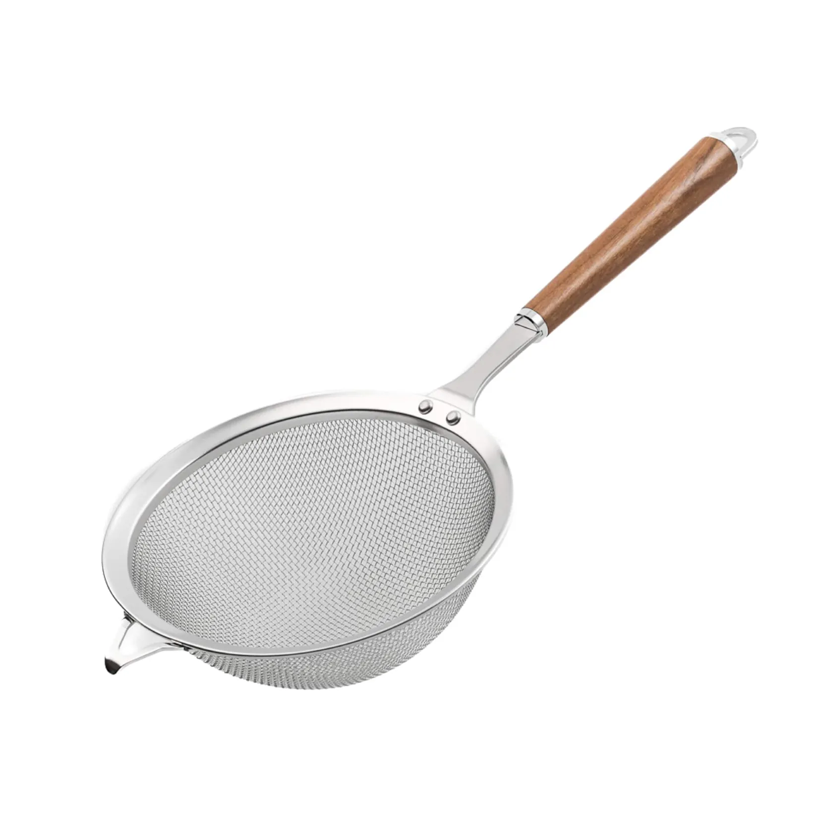 Discount Wood Handle Stainless Steel Mesh Strainer Kitchen Tools & Utensils