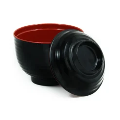 Hot 5x Melamine Red & Black Miso Soup Bowl, 10cm Tableware Brands|Japanese Ingredients