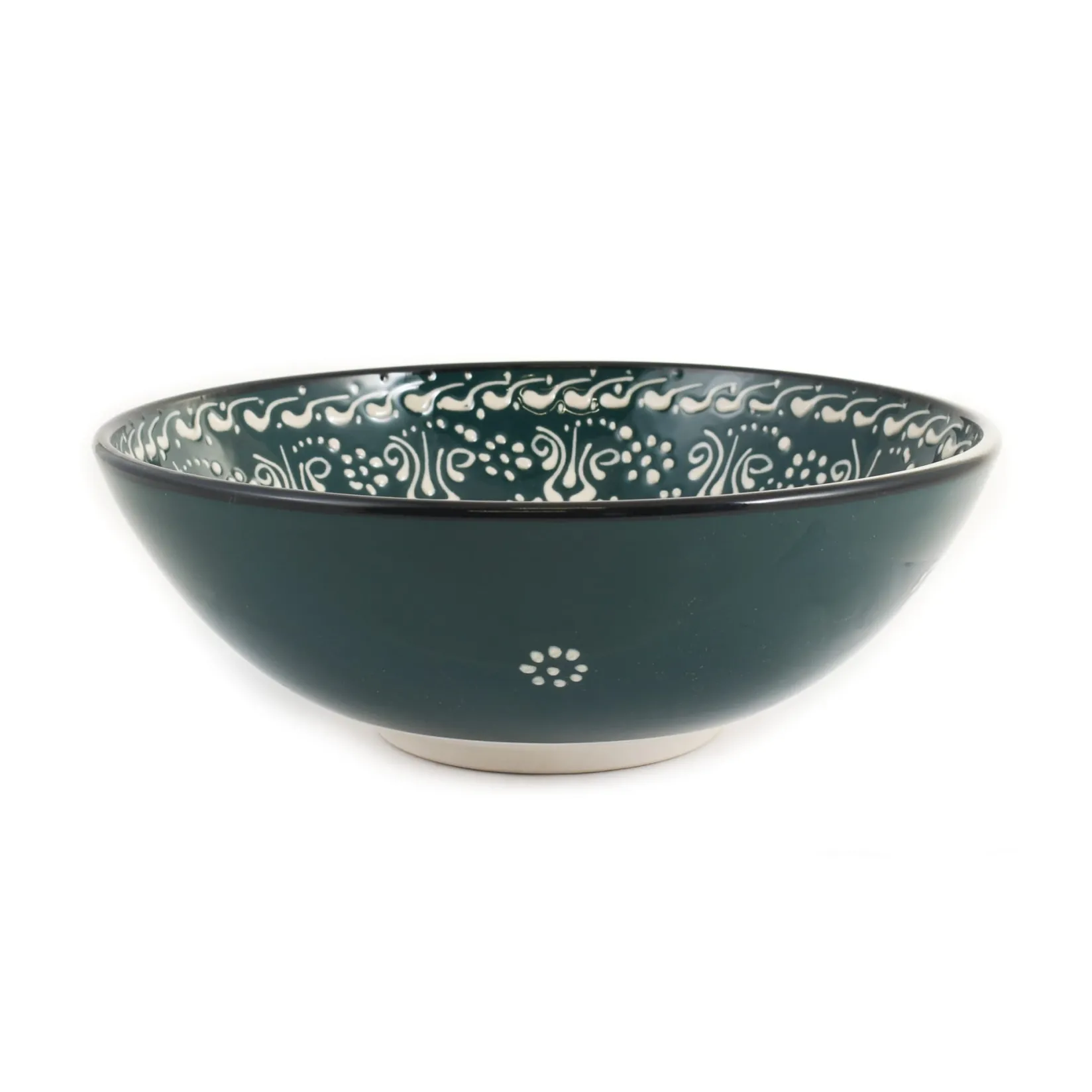 New Yesil Ve Beyaz Boyali Serving Bowl, 26cm Tableware Brands|Crockery & Dinnerware