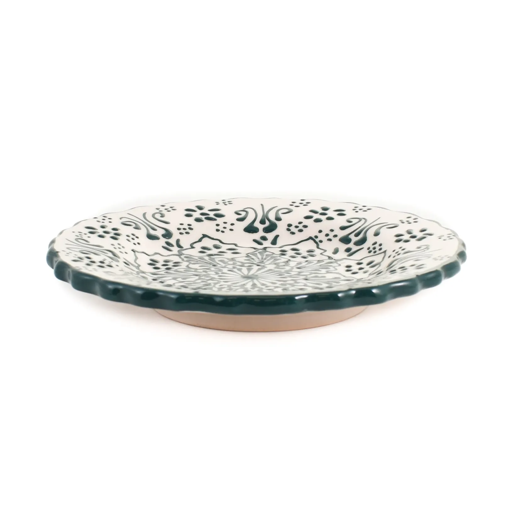 New Yesil Ve Beyaz Boyali Wavy Side Plate, 19cm Tableware Brands|Plates
