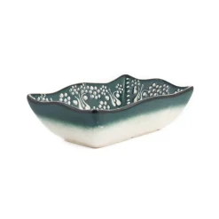 Discount Yesil Ve Beyaz Boyali Wavy Edge Snack Dish, 13.5cm Tableware Brands