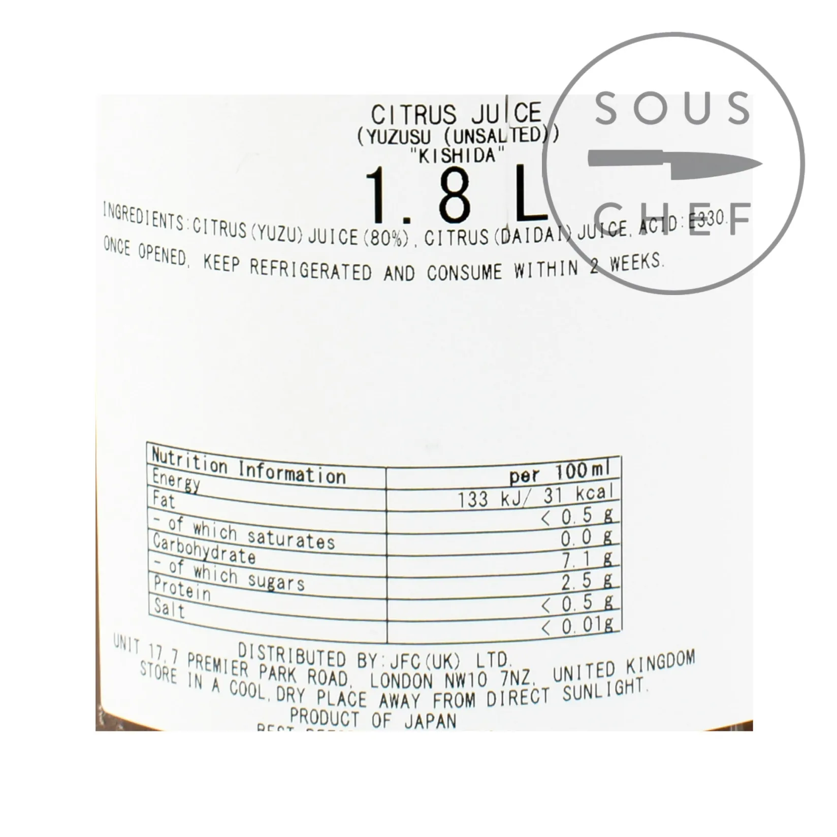 New Yuzu Juice 1.8L Japanese Ingredients|Baking Ingredients