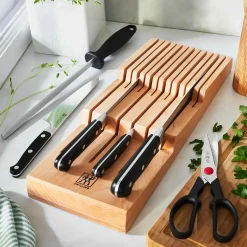 Discount Beechwood 12 Slot Knife Storage Kitchen Knives